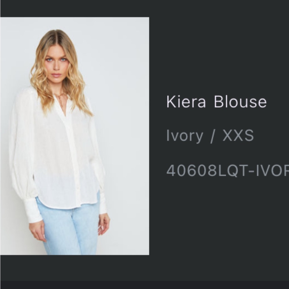 NWOT Women's Ivory Blouse L’agence Kiera blouse xxs